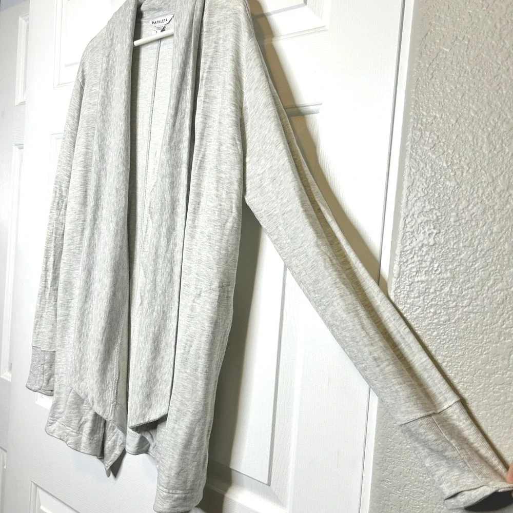 Athleta Pranayama Restore Wrap Cardigan Sweater Heather Gray Size S - Picture 3 of 8